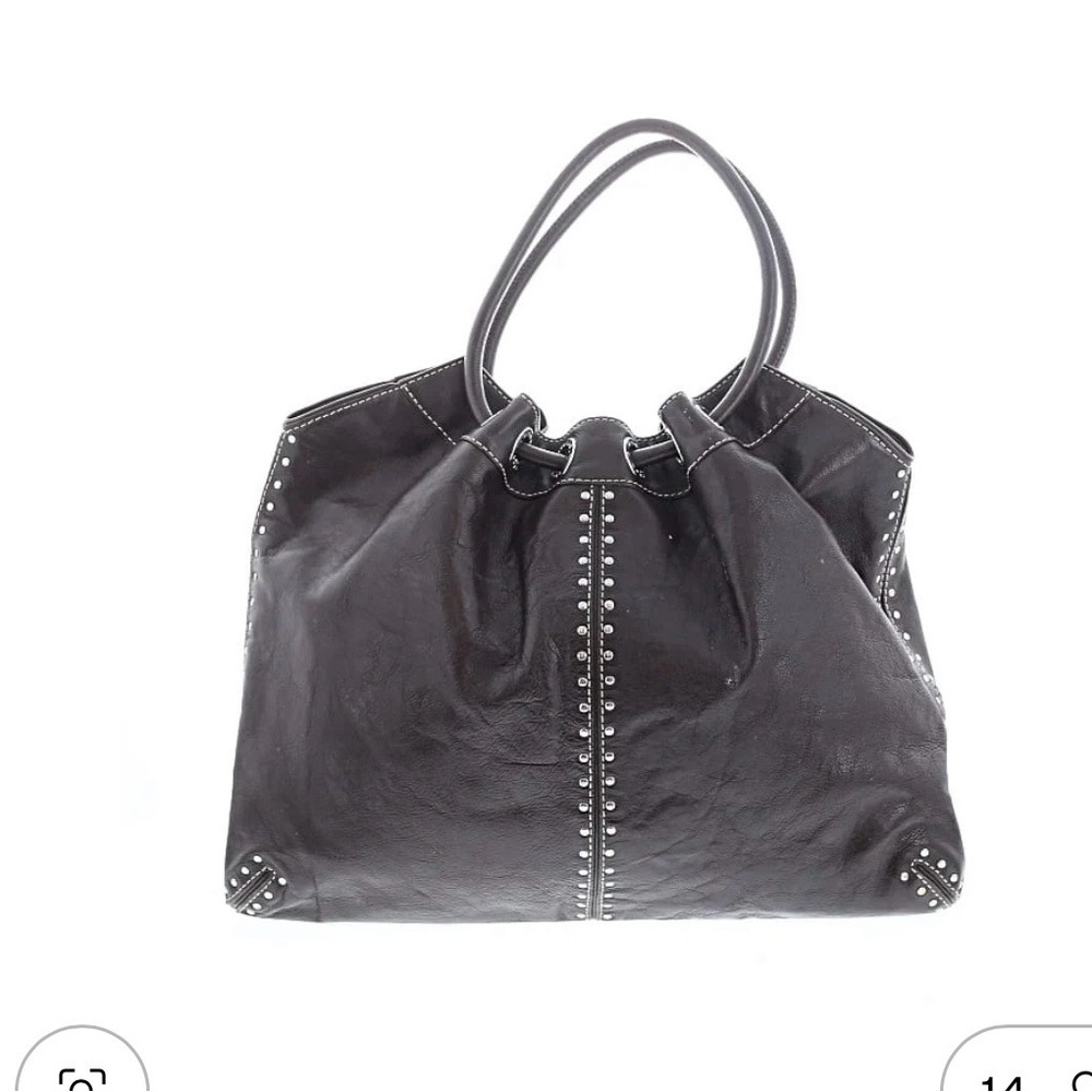 MICHAEL KORS -Gray genuine suede leather studded handbag--EUC